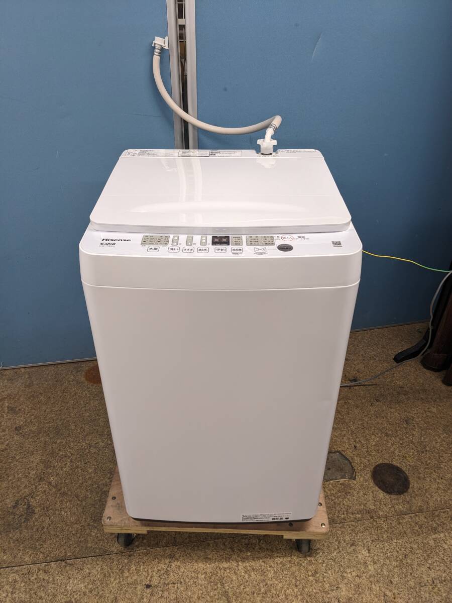 【高年式】 Hisense 全自動電気洗濯機 6.0kg 2023年製 HW-T60H ステンレス槽 簡単予約 コンパクト UOS DY AB-147
