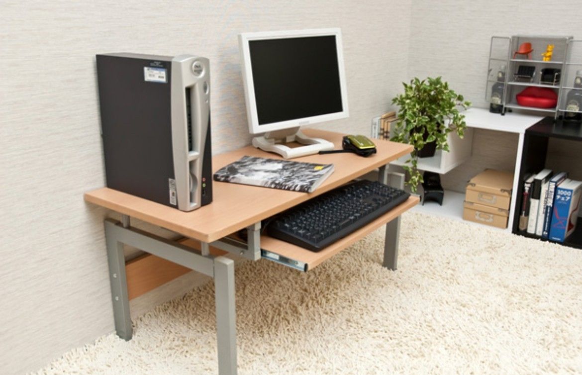 【新品 送料無料】 パソコンデスク ロータイプ　全3色　スライド付き　PCデスク　作業机　事務机　机　ローテーブル　ローデスク
