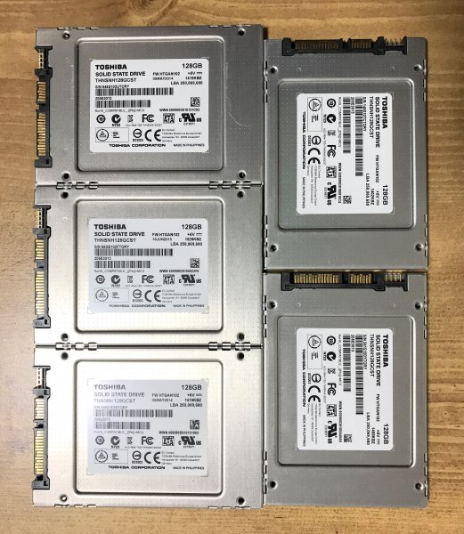 【5台セット】TOSHIBA / SOLID STATE DRIVE / THNSNH128GCST / 7mm / 128GB【正常】_画像1