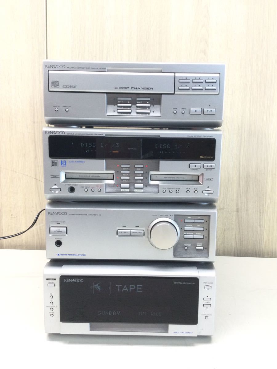 (EA133) KENWOOD セットまとめ売り DP-MJ9. DM-WMJ9 A-J9 C-J9 通電確認のみ現状品 ケンウッド　システムコンポ