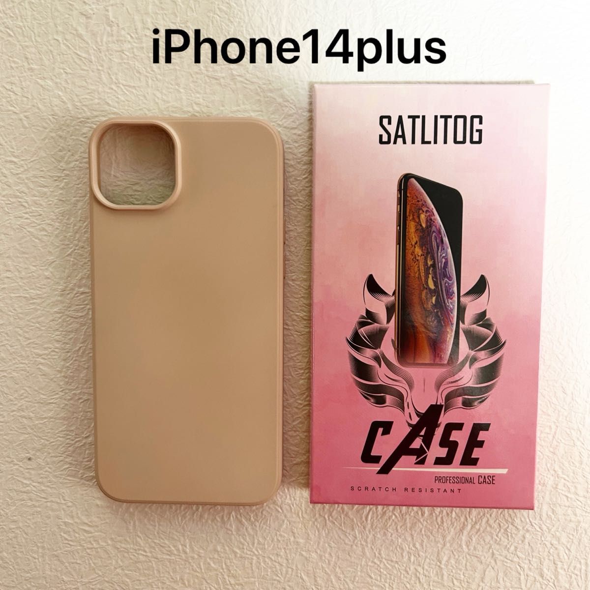iPhone14 plus プラス スマホケース ピンク シンプル iPhoneケース