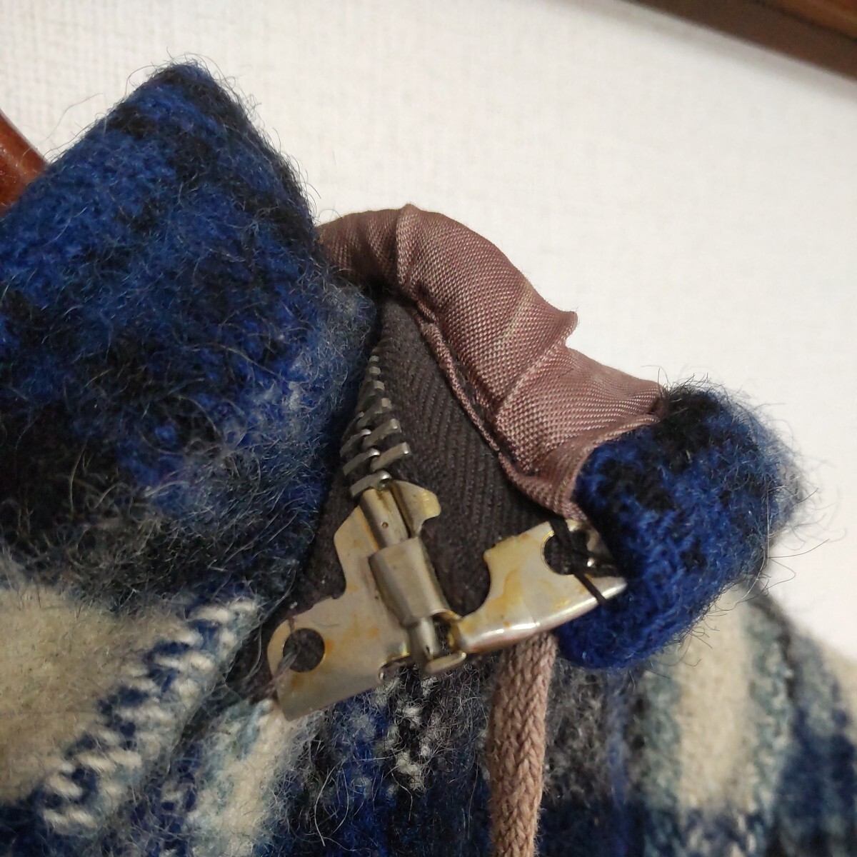 Vintage 30s WOOL フード ジャケット 鳩目 TALON レア 40s 50s 60s パーカー ビンテージ ペンドルトン ウールジャケット 珍品_フード部分のファスナーが鳩目です。