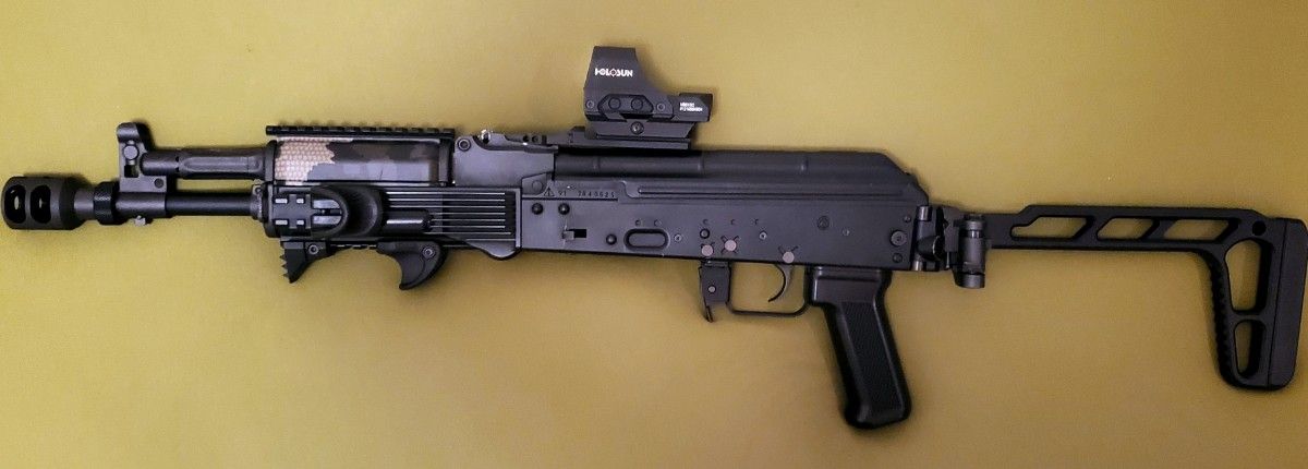 【中古】東京マルイ 次世代電動ガン AK102 アッパーハンドガード Gunskins施工 外装カスタム