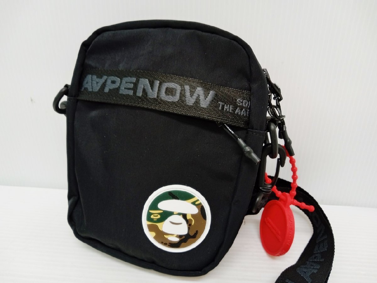 [14B-63-029-1] AAPE BY A BATHING APE エーエイプバイアベイシングエイプ ショルダーバッグ NOW SMALL SHOULDER BAG ブラック_画像1