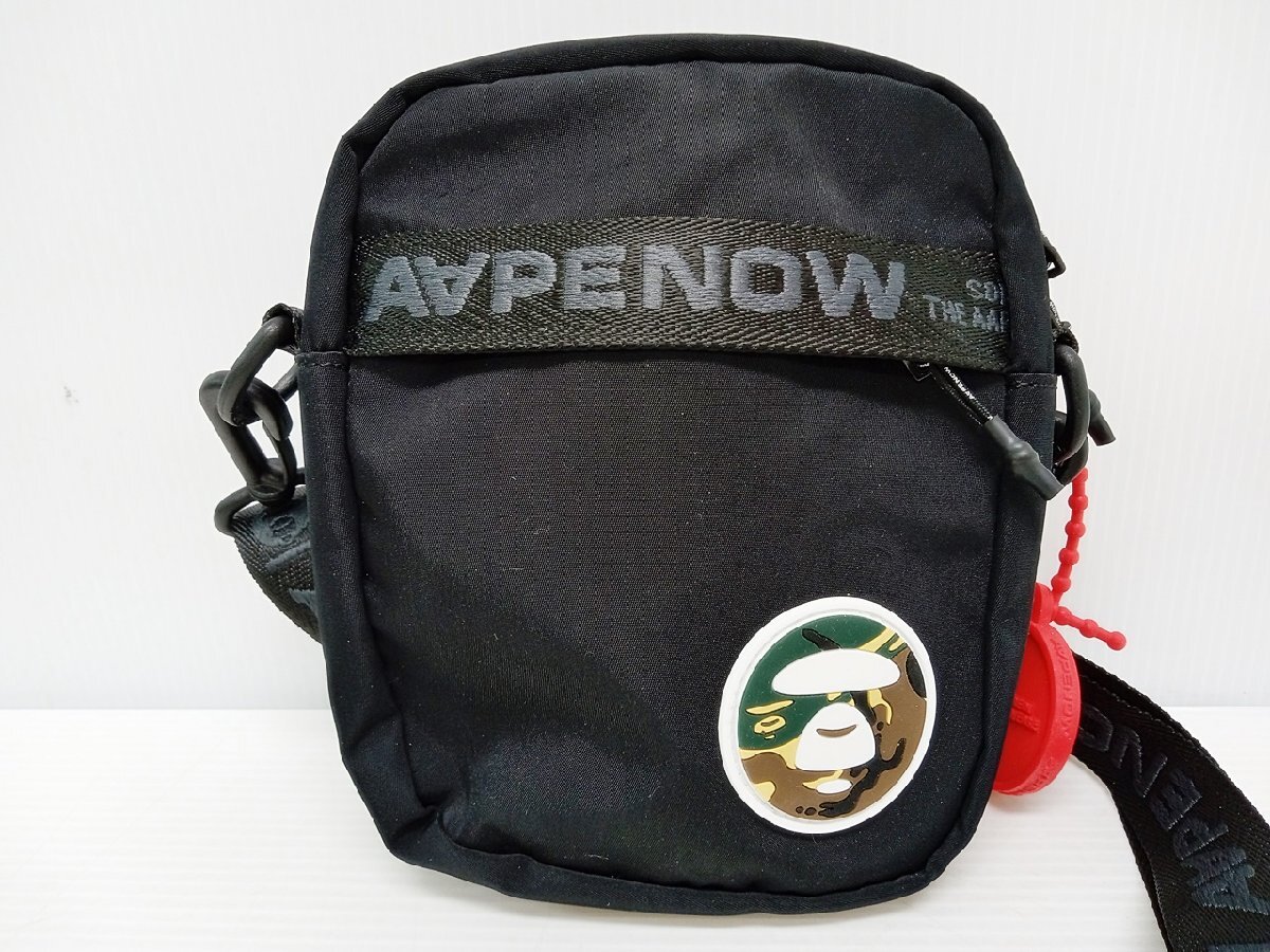 [14B-63-029-1] AAPE BY A BATHING APE エーエイプバイアベイシングエイプ ショルダーバッグ NOW SMALL SHOULDER BAG ブラック_画像2