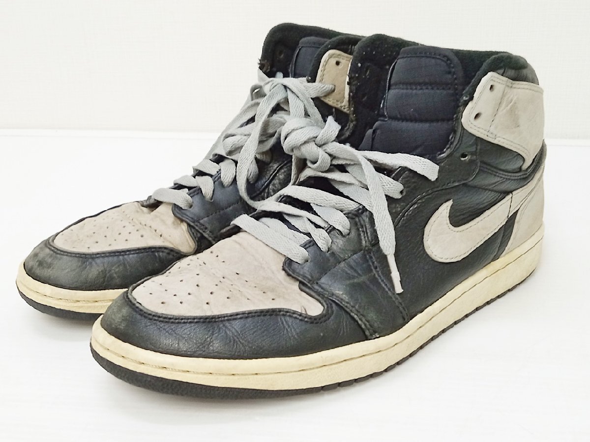 [16B-63-075-1] NIKE AIR JORDAN 1 RETRO HIGH ナイキ エアジョーダン 1 レトロ ハイ Shadow 332550-001 27cm ジャンク_画像1