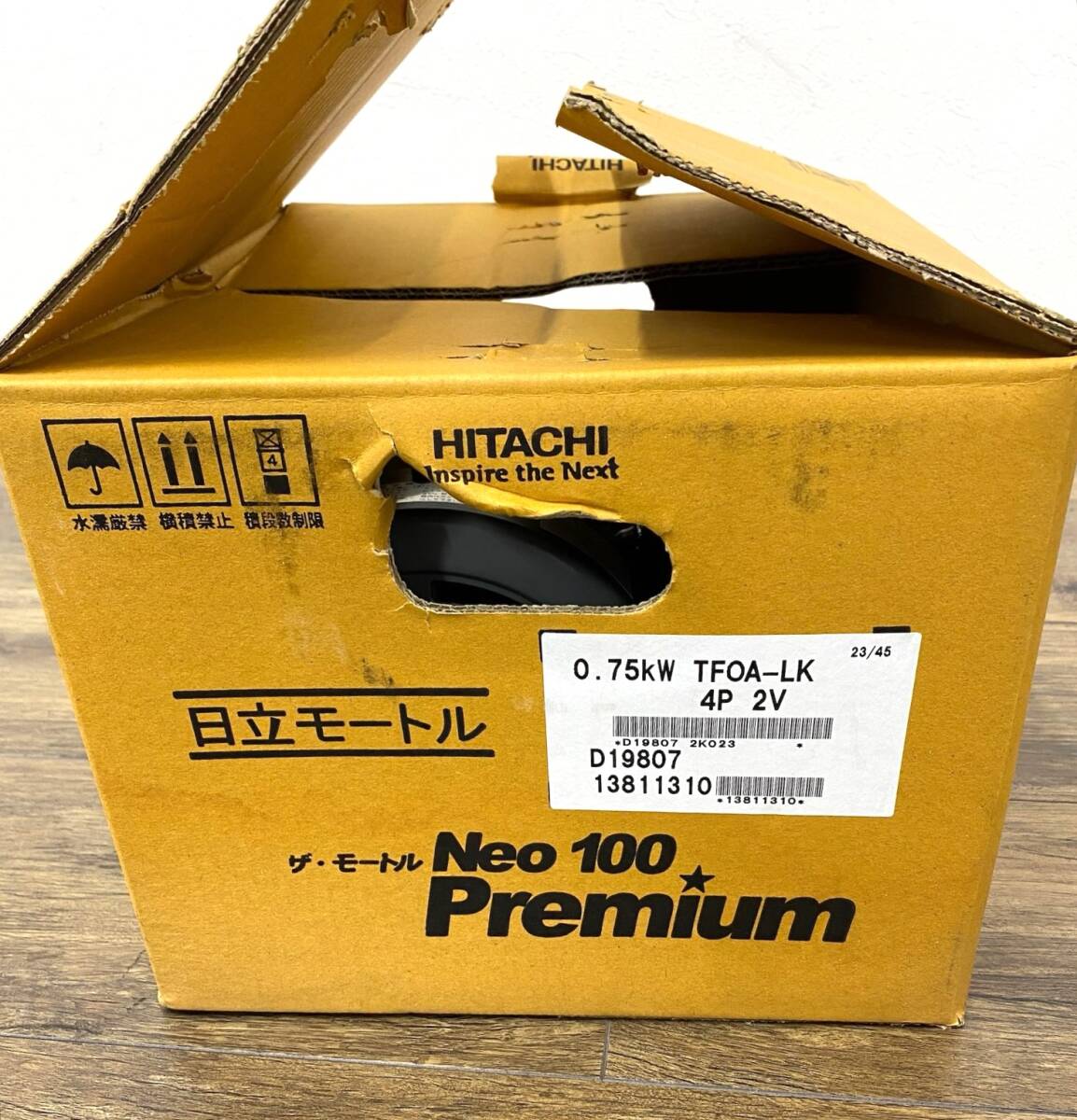 ※ 未使用！ 日立モートル 0.75kW TFOA-LK 4P 2V 日立産機 HITACHI ザ・モートル Neo100Premium モーター 【B6360】の画像6