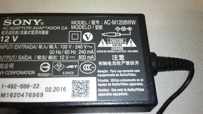 SONY 純正品 ACアダプター AC-M1208WW 通電確認済み_画像2