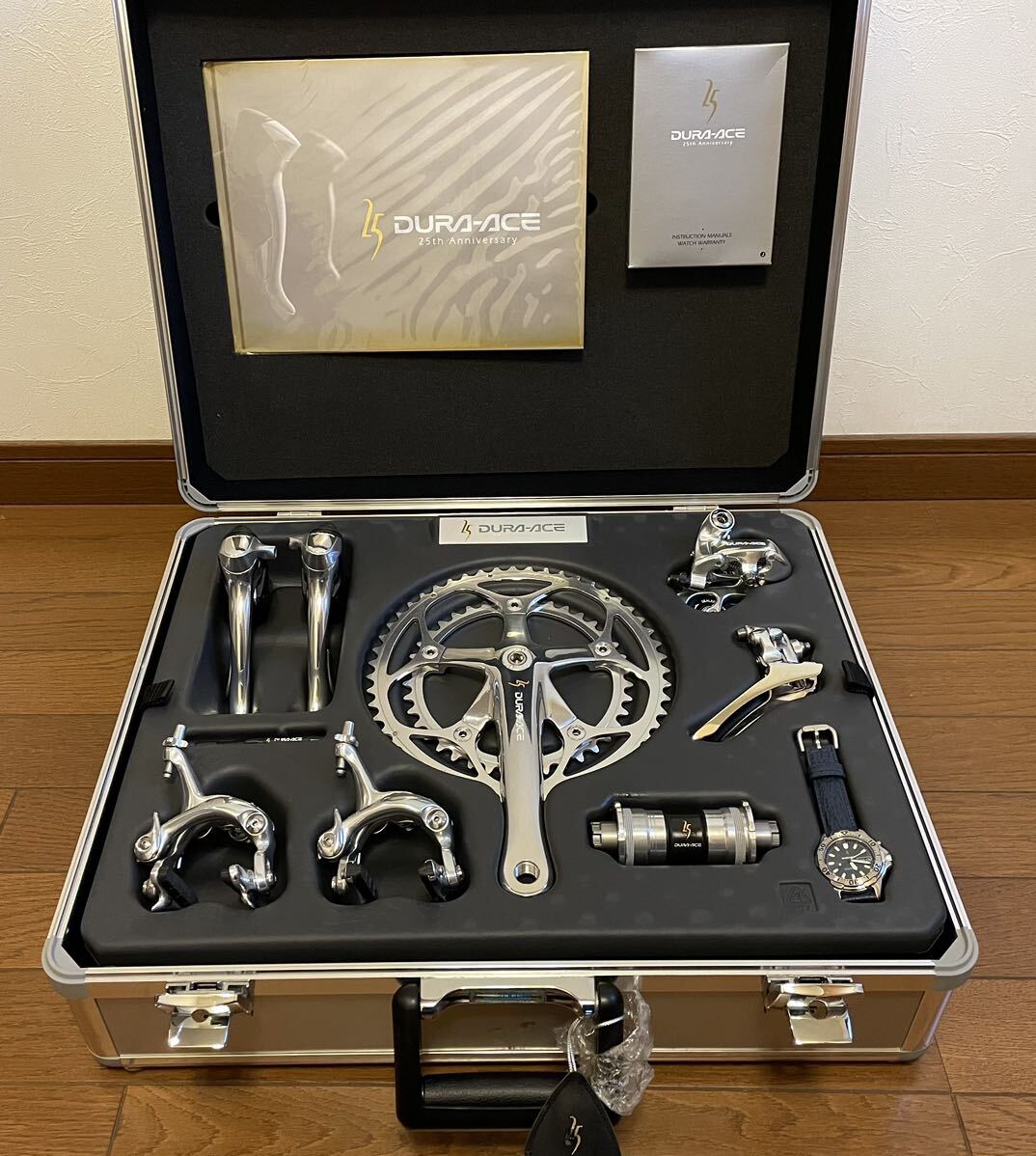 シマノ ビンテージ DURA-ACE 25th anniversary 新品未使用品 7700系 9速 フルセット レア物の画像1