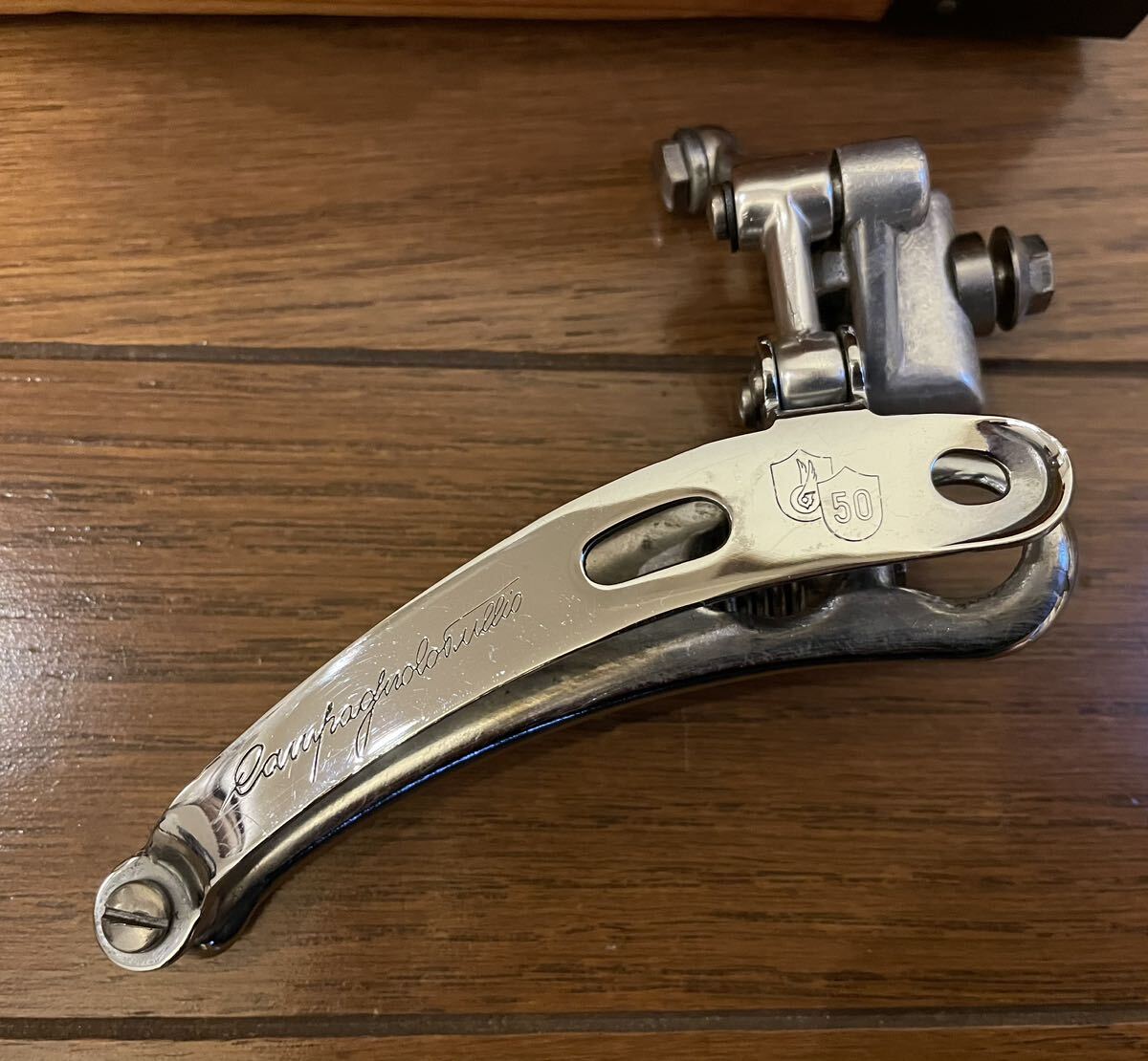 Campagnolo カンパニョーロ 50周年記念モデル　フロントディレイラー リアディレイラー シートポスト　中古　ビンテージパーツ_画像3