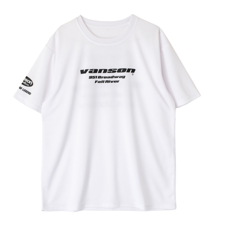 【在庫あり 即納】2XLサイズ バンソン VANSON ドライ メッシュTシャツ VS23801S ホワイト/ブラック 2XL 吸汗/速乾_画像1