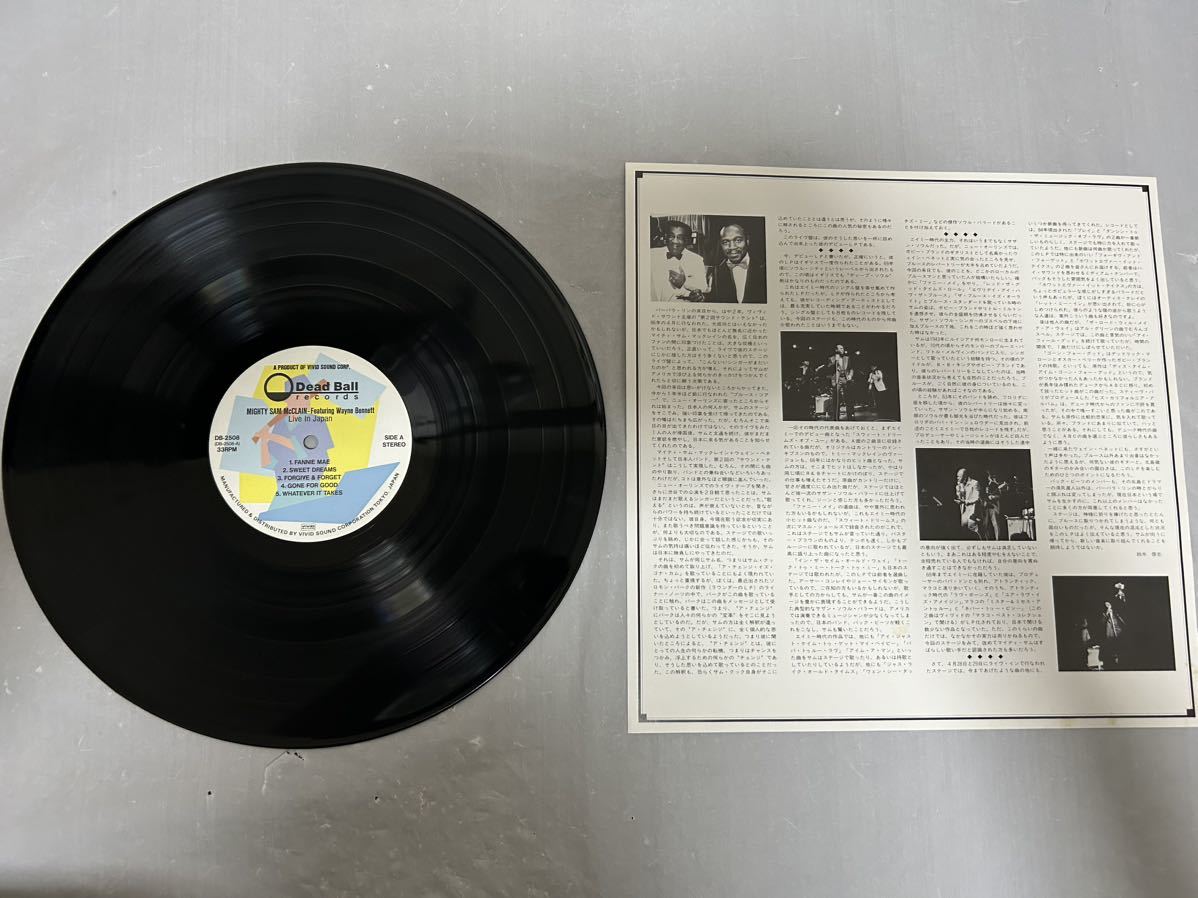 ◎T098◎LP レコード 美盤 マイテイ・サム・マクレイン Mighty Sam McClain Featuring Wayne Bennett Live In Japan/1986年/DB-2508/帯付_画像3