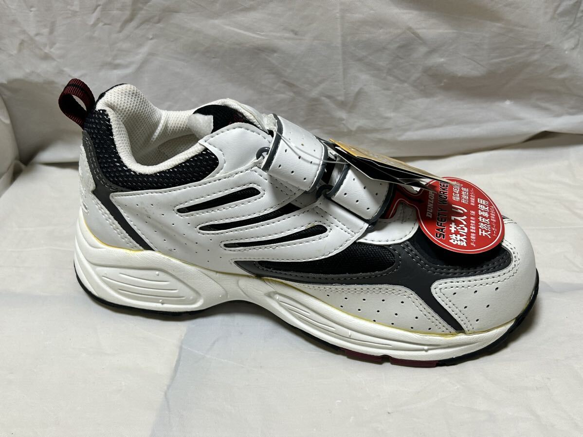 *T572* unused storage goods DUNLOP safety shoes work shoes natural leather safety wa- car iron core entering white white 25.