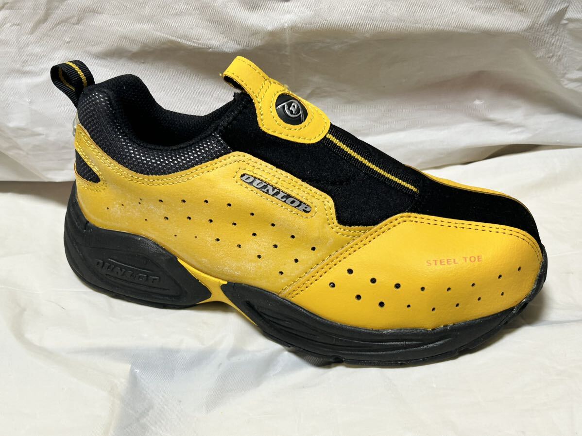 *T582* unused storage goods DUNLOP safety shoes work shoes natural leather safety wa- car iron core entering yellow yellow color 24.5.