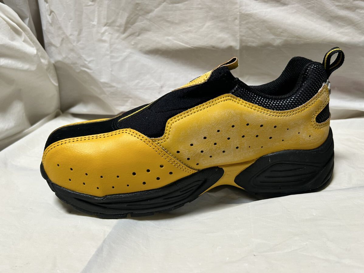 *T583* unused storage goods DUNLOP safety shoes work shoes natural leather safety wa- car iron core entering yellow yellow color 24.5.