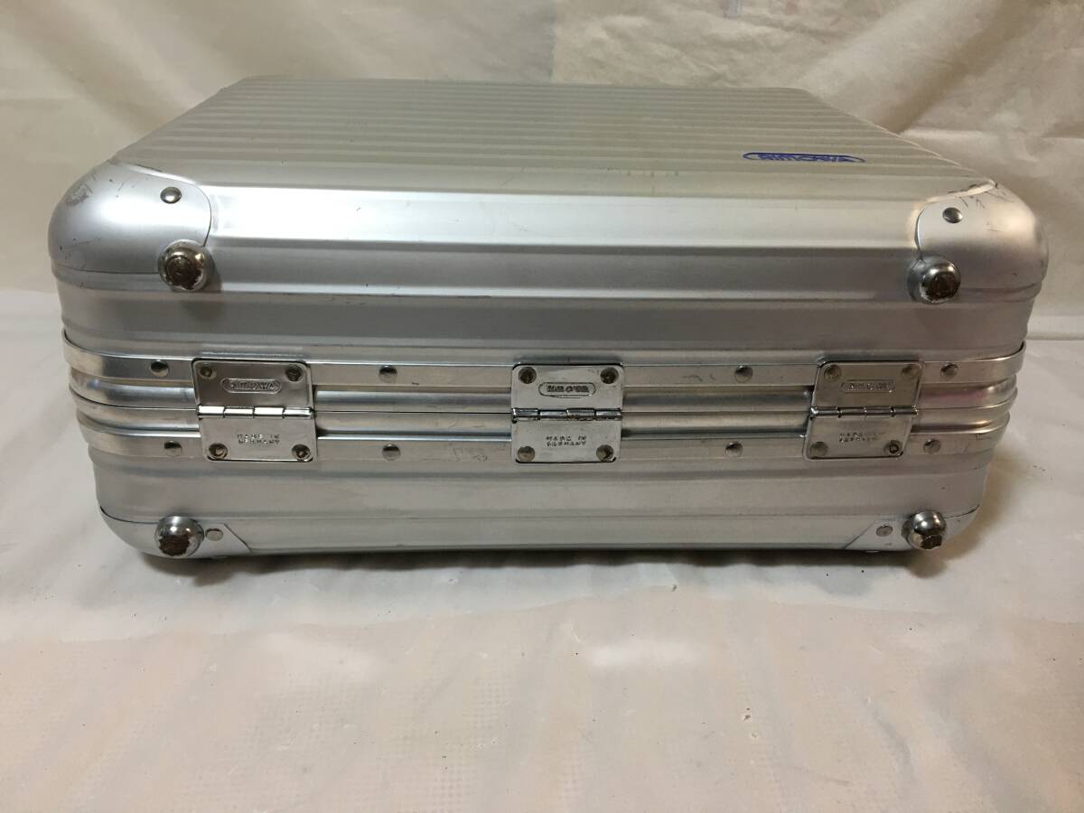 ○T060○ビンテージ RIMOWA リモワ ドイツ 西ドイツ DBGM 1420/655 検）アタッシュケース トパーズ TOPAS シルバー 青ロゴ パイロット_画像6