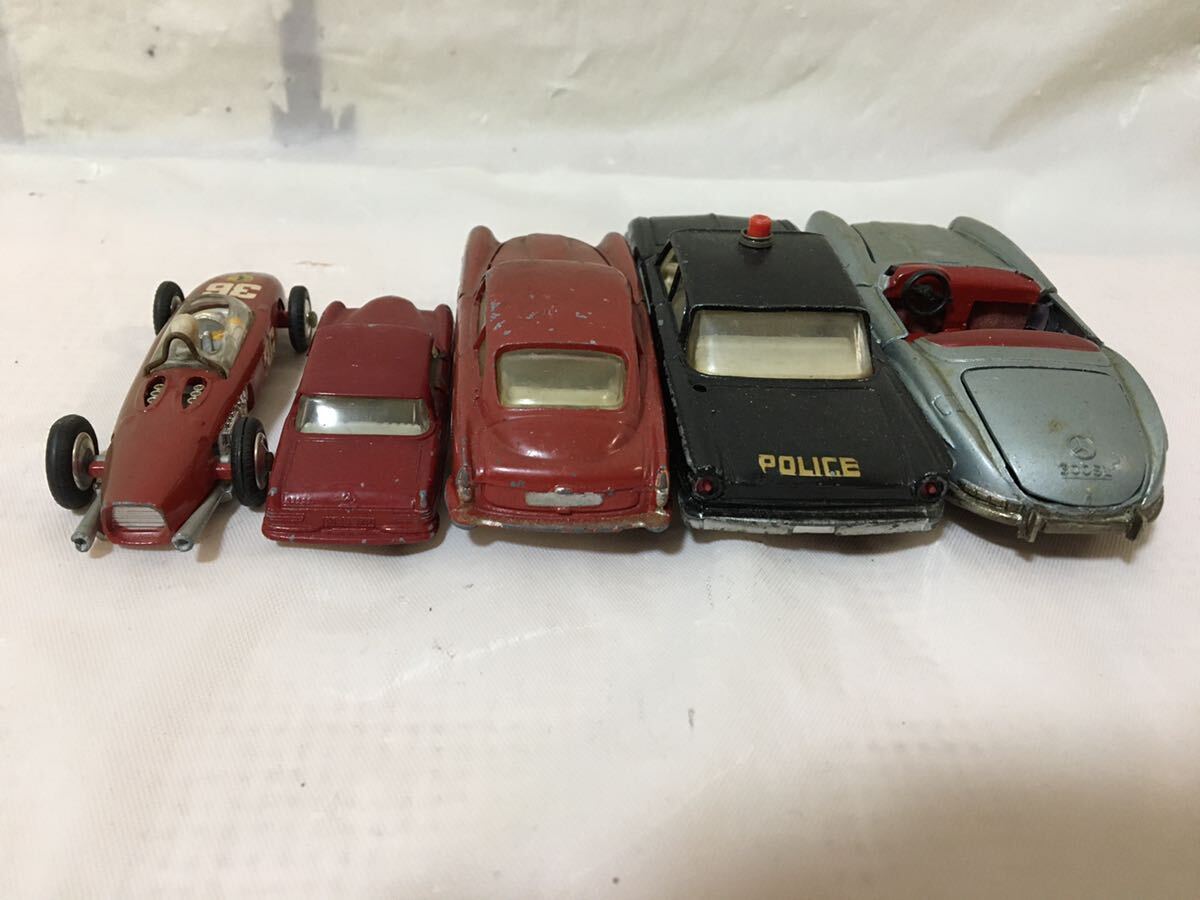 ○T366○ミニカー 5台まとめ YONEZAWA BENZ 300SL DIAPET/DINKY TOYS FORD/CORGI TOYS ASTON MARTIN FERRARI/LESNEY BENZ 220 SE_画像1