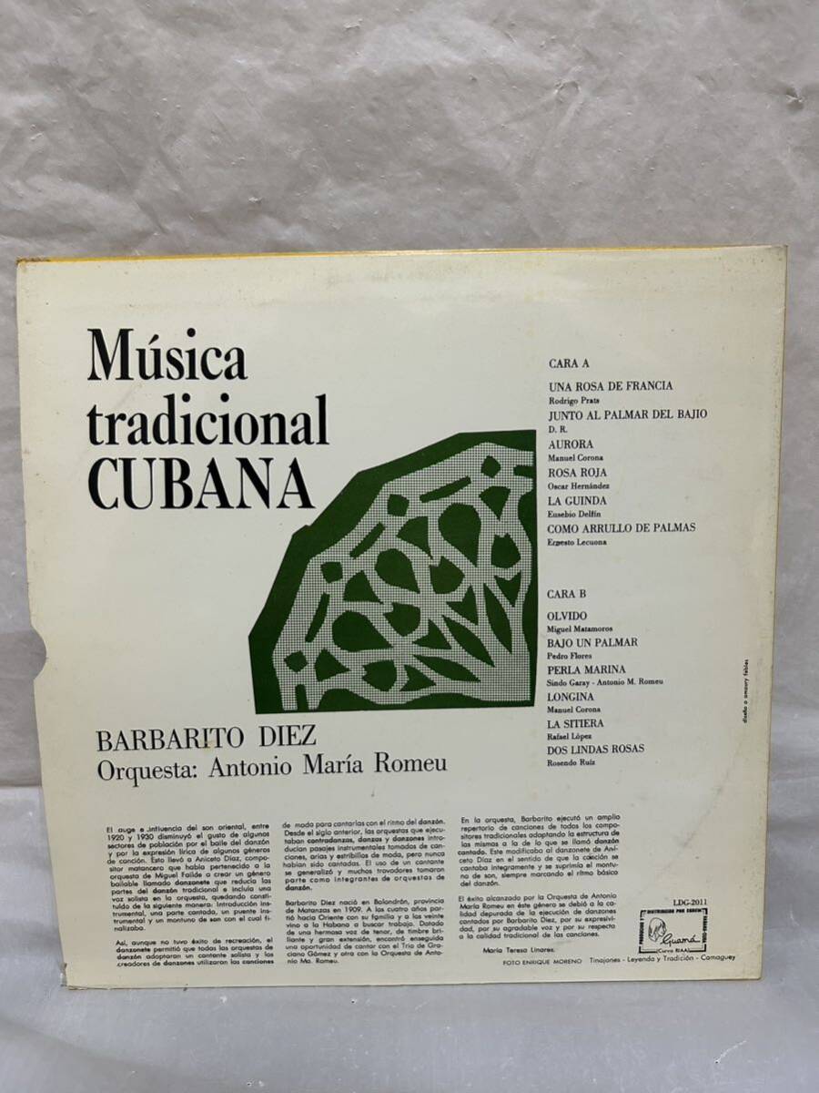 ◎T553◎LP レコード Barbarito Diez, Orquesta Antonio Mara Romeu/Msica Tradicional Cubana Vol. IV/LDG-2011/キューバ盤_画像2