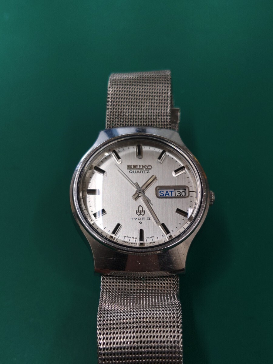 オーバーホール済み・電池交換済み・ガラス新品交換済み！ 1979年 SEIKO QUARTZ TYPEⅡ 7546-7090 セイコー タイプ2 ヴィンテージクォーツの画像3