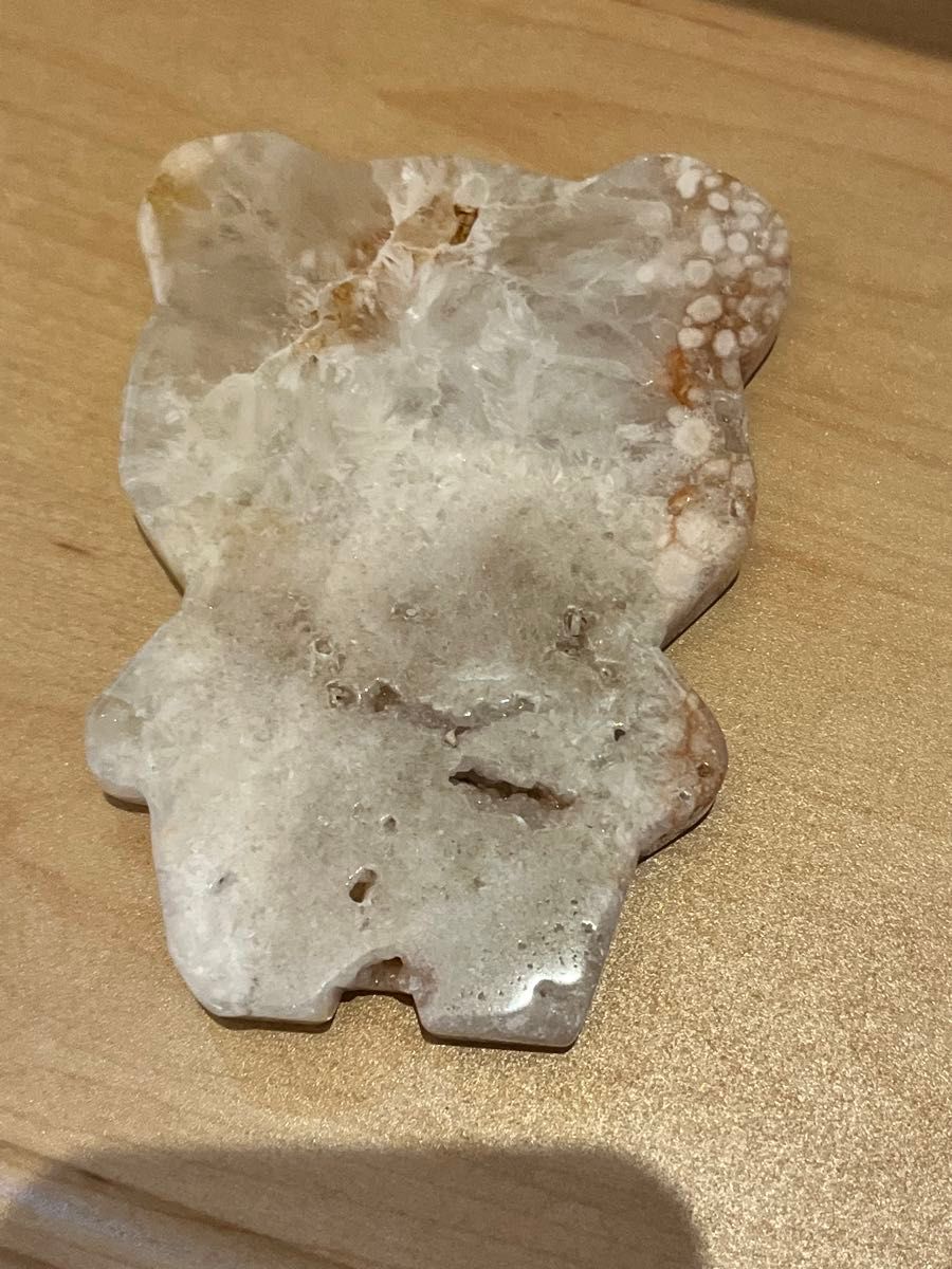 桜瑪瑙　クマ型　プレート　 天然石