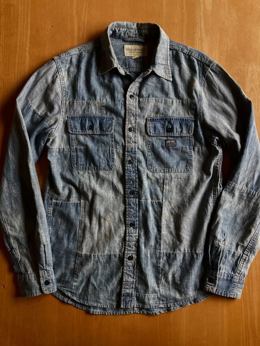 Denim & Supply パッチワークデニムシャツ S 傑作 ラルフローレン RRL（ ビンテージジャケットの画像1