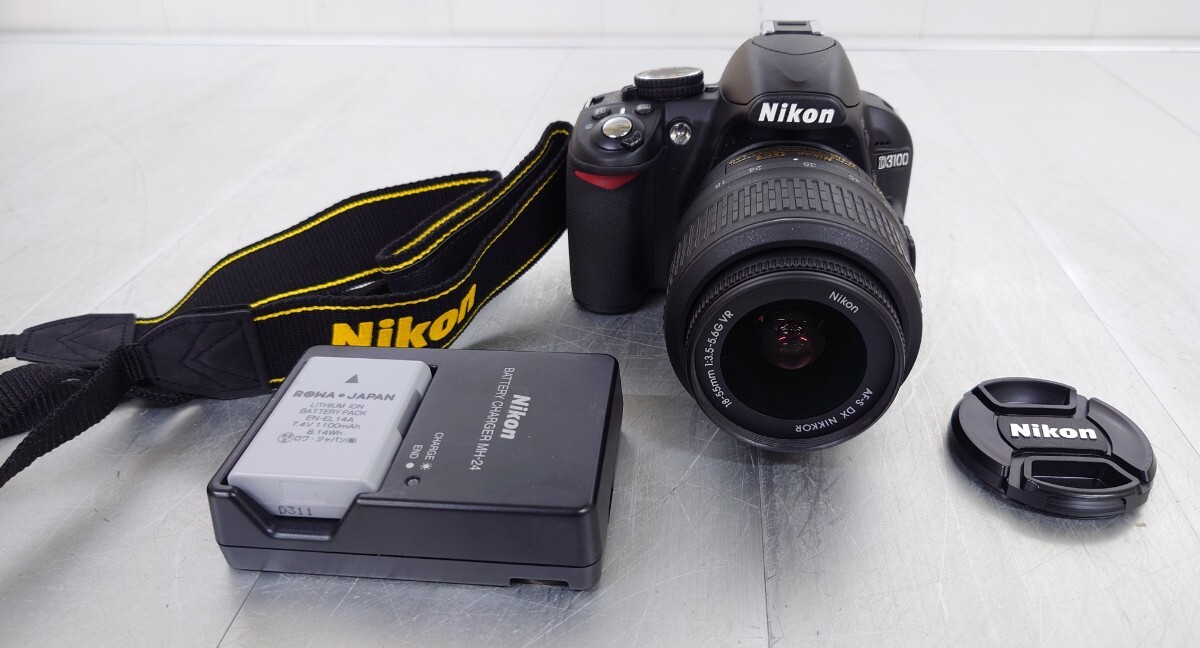 NIKON デジタル一眼レフ D3100 AF-S DX NIKKOR 18-55mm f/1:3.5-5.6G VR 動作確認済み バッテリー社外品_画像1