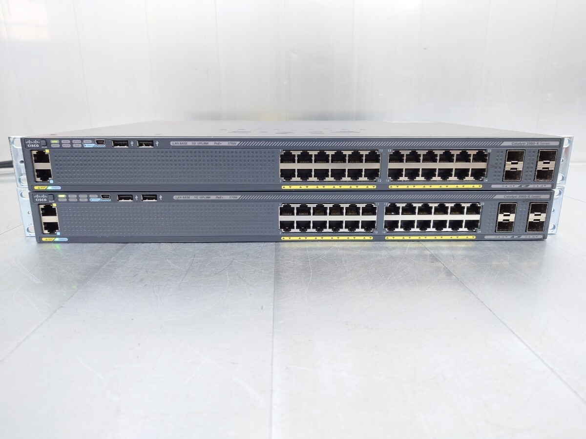 CISCO Catalyst 2960-X 2台セット 通電のみ確認 ジャンク品_画像1