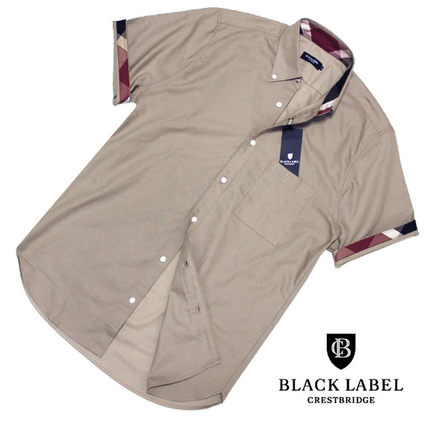  новый товар большой размер 4L Black Label k rest Bridge CB проверка органический хлопок оскфорд рубашка с коротким рукавом BLACK LABEL CRESTBRIDGE