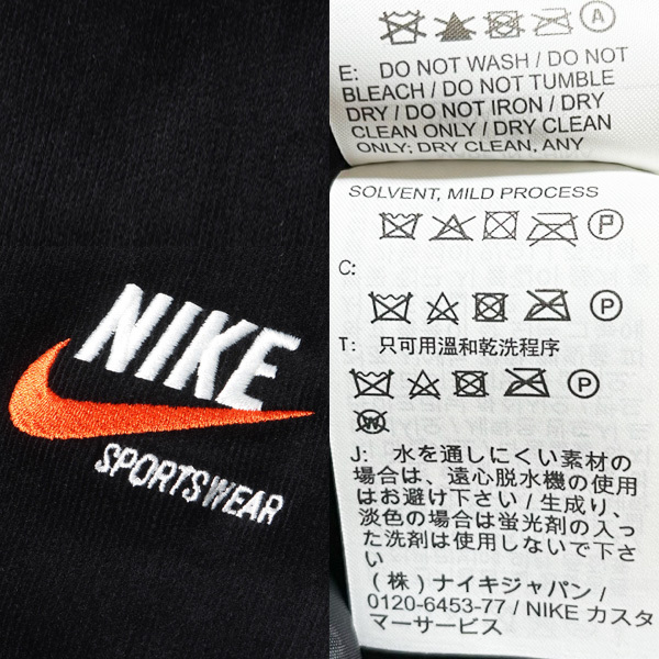 送料無料▼新品 L 定価29,700円 NIKEナイキ ボンバージャケット トレンド スタジャン コーデュロイ 黒NIKE AS M NSW NIKE TREND BOMBER JKT_画像8