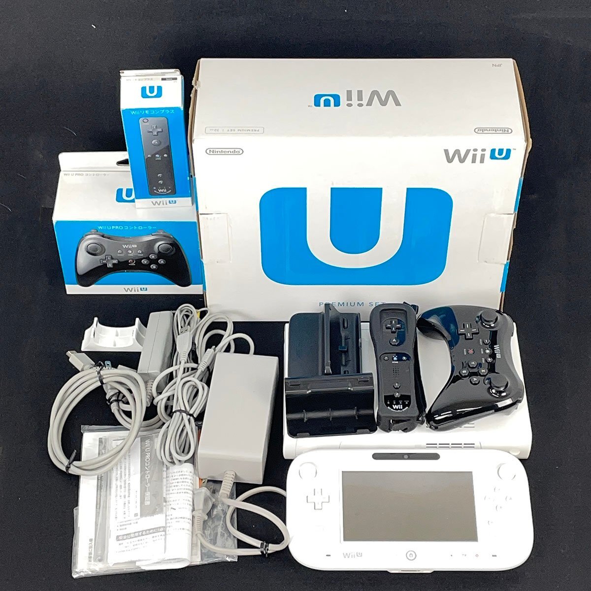 訳あり WiiU プレミアムセット 32GB シロ WUP-101 ゲーム機 本体 動作確認済み Wiiリモコンプラス/PROコントローラー 付属 [C5393]_画像1