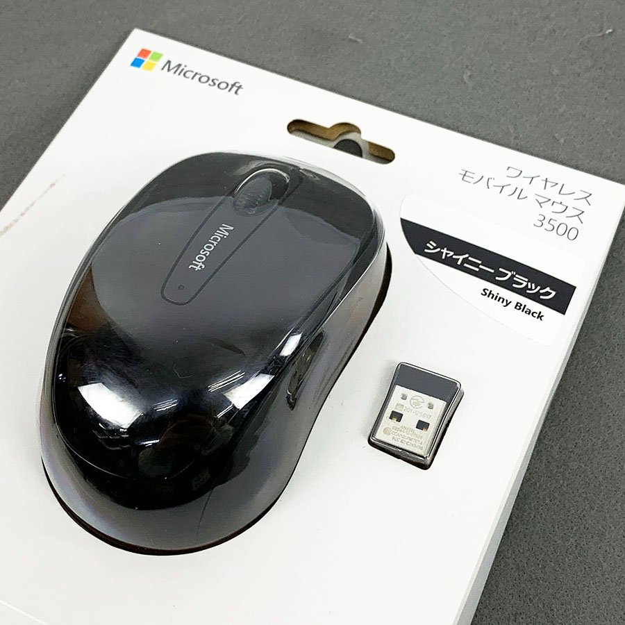 未開封 Microsoft マイクロソフト ワイヤレス モバイル マウス 3500 ブラック ホワイト 2個セット GMF-00422 GMF-00424 [U12331]_画像2