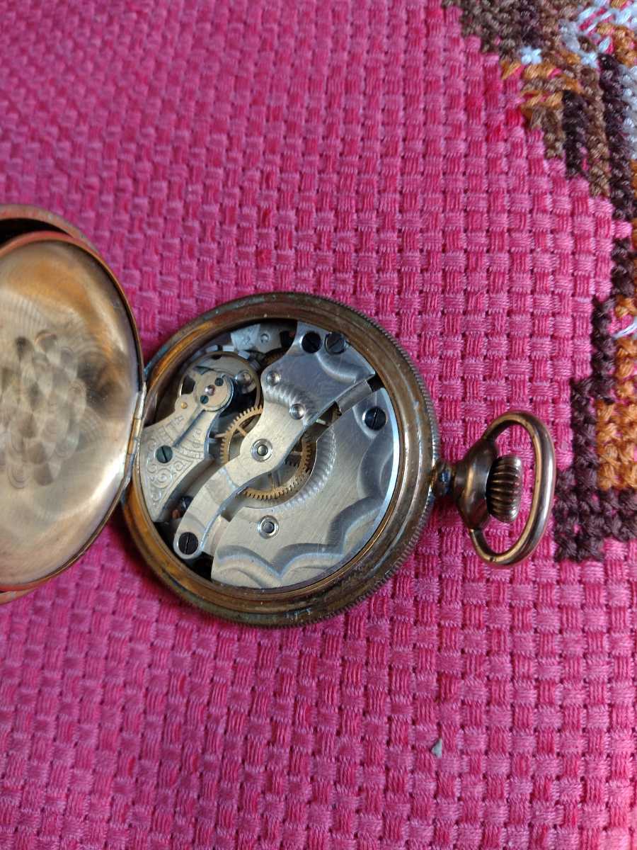 懐中時計 MECA レバー引き フルハンター １２０年程前の品 手巻き 商館時計 動くがジャンク 発送４６０円の画像6