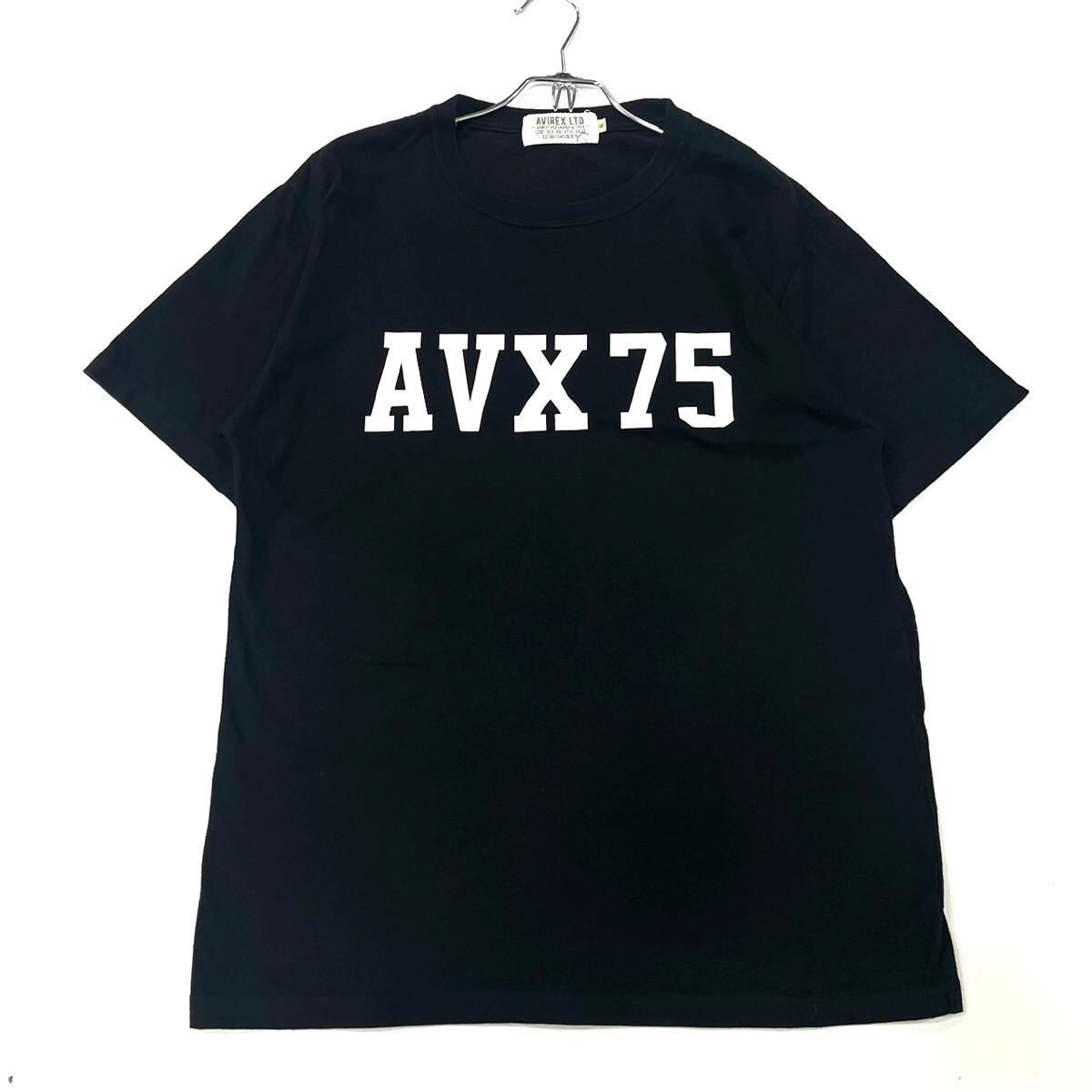 良品 AVREX/アヴィレックス 半袖Tシャツ メンズXL ブラック AVX75_画像1