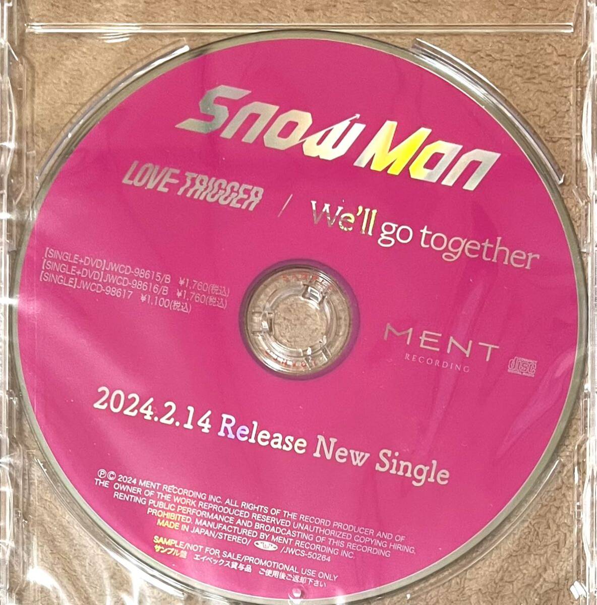 【非売品】Snow Man /「LOVE TRIGGER/we’ll go together 」　プロモーション用店頭演奏CD_画像1