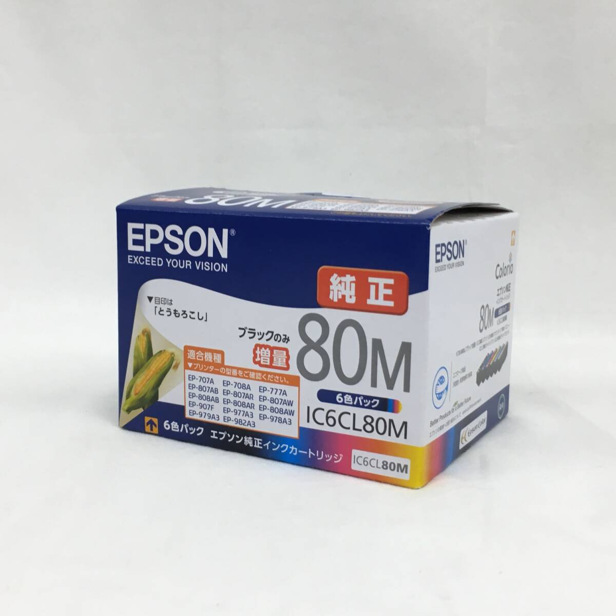 T2583H●EPSON 純正インクカートリッジ IC6CL80M とうもろこし●ブラック増量 6色パック ICBK80L_画像1