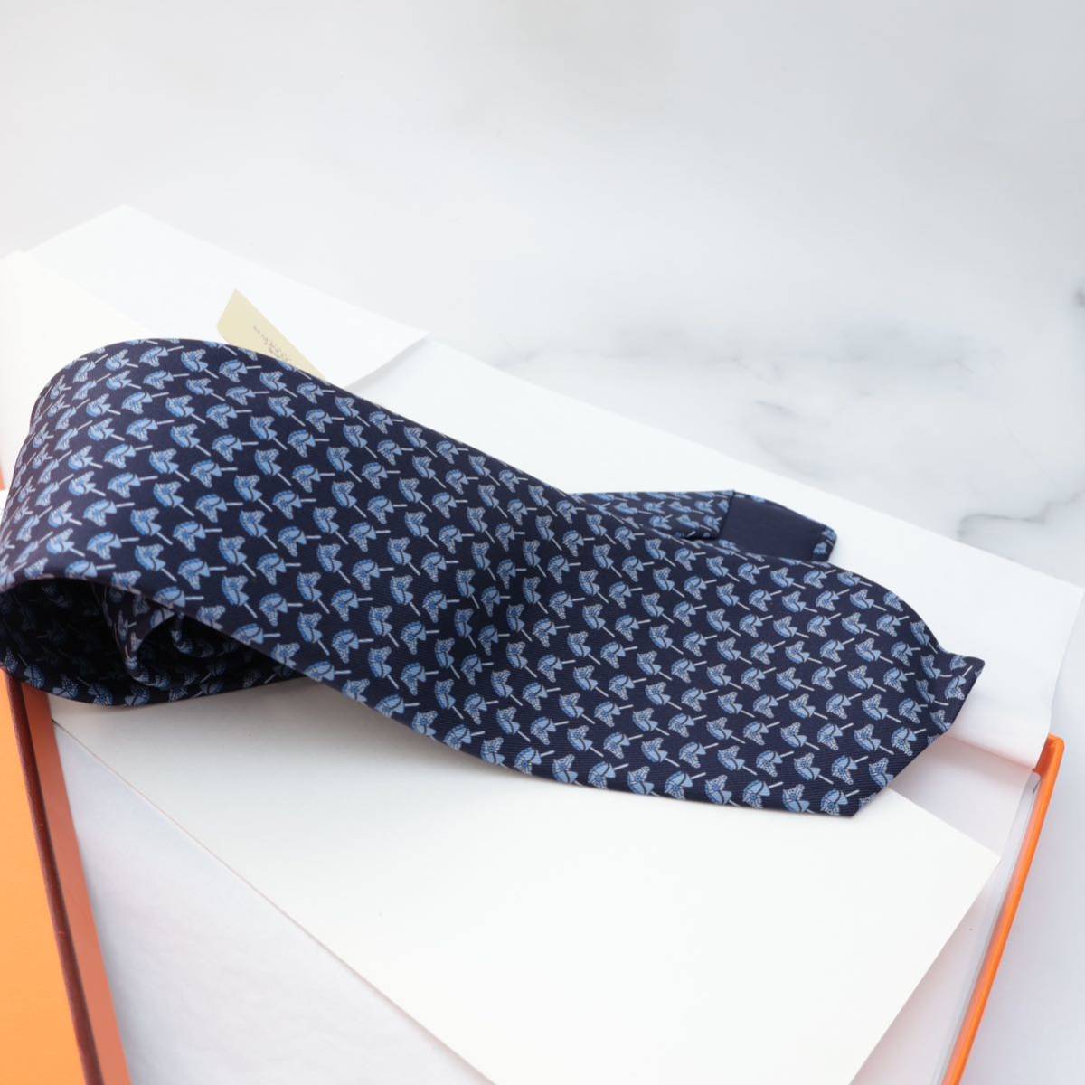 【未使用】HERMES ネイビー ネクタイ【ショッパー、箱付き】 未使用 HERMES ネクタイ ネイビー エルメス|Yahoo!フリマ(旧