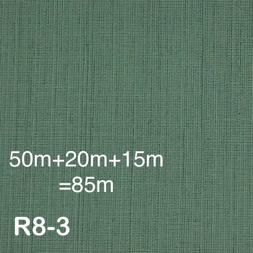 【R8-3】新品/未使用 85m(50m+20m+15mの合計3本)リリカラ 壁紙 クロス　織物調　グリーン　緑【のりなし】