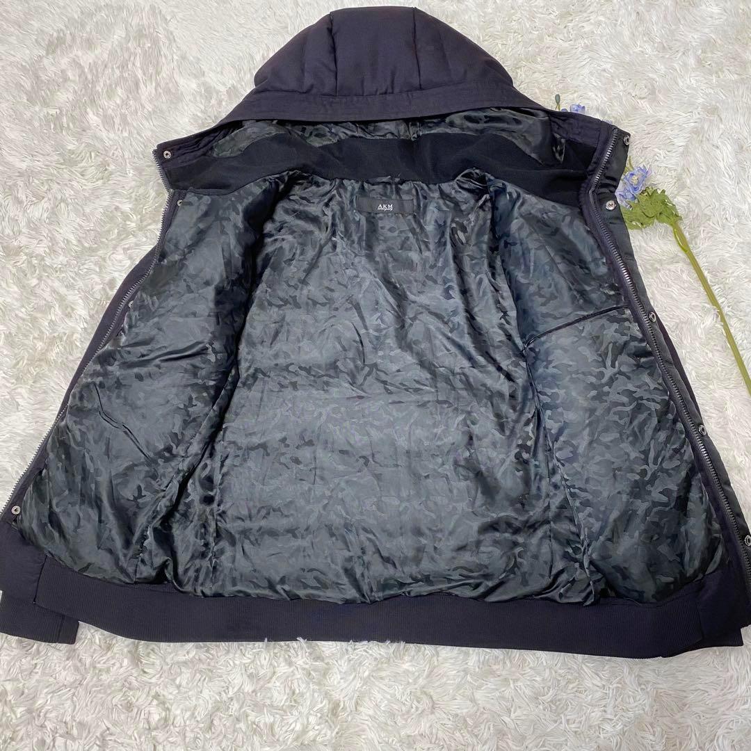 ei Kei M large ultimate beautiful goods . work XL [... person. manner .] AKM lining total reverse side camouflage camouflage high‐necked f-teto down jacket navy 