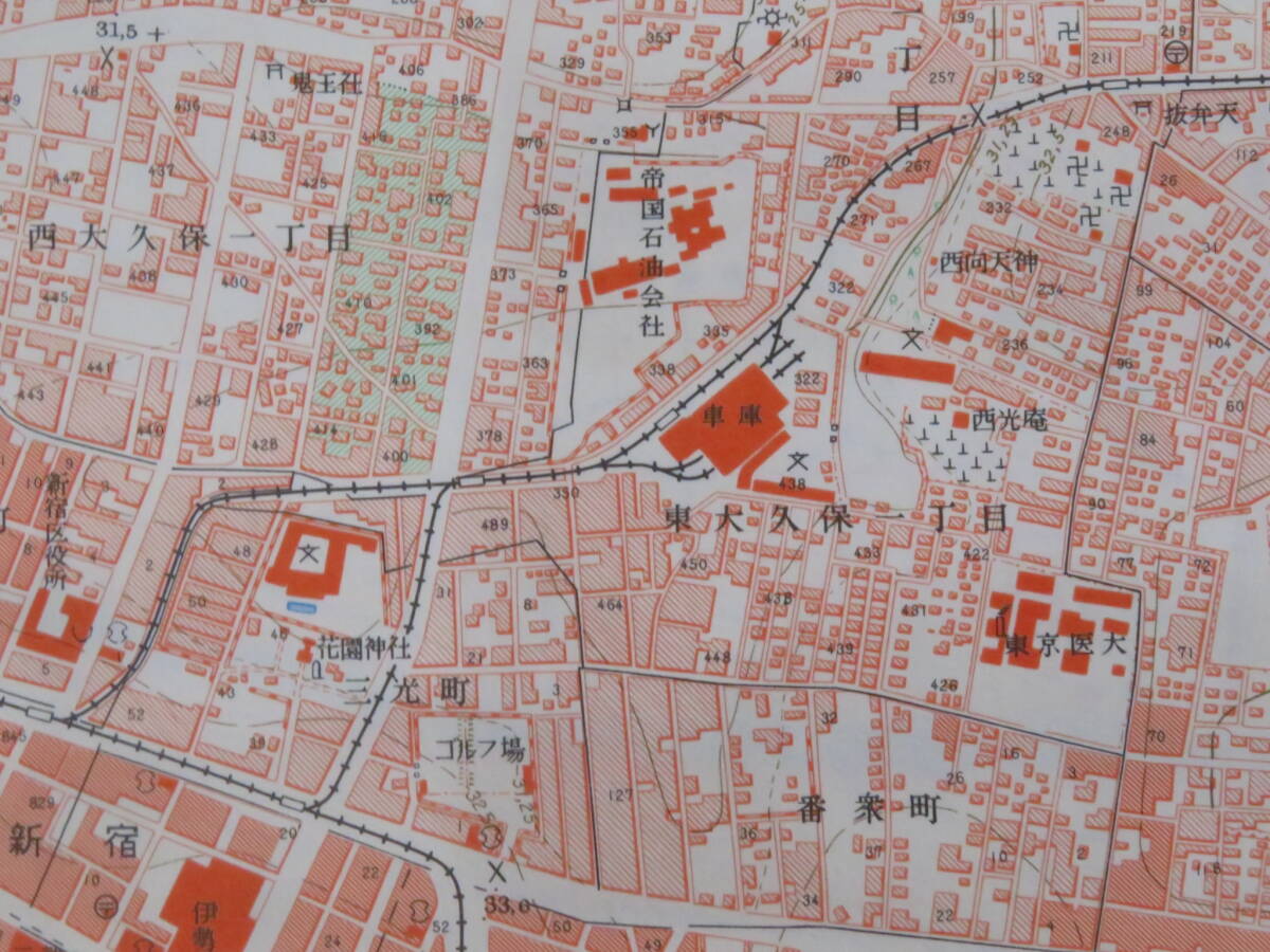 D)1万分1 地形図 東京6号東京西北部 17枚◆昭和32～34年 国土地理院◆新宿 赤羽 池袋 中野◆1:10,000 市街図 都市部 鉄道路線 線路 古地図_画像9