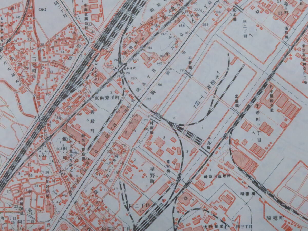 F) 1万分1 地形図 東京8号横浜 7枚◆昭和29～35年 国土地理院◆神奈川 生麦 根岸 本牧◆1:10,000 市街図 都市部 鉄道路線 道路 線路 古地図の画像8