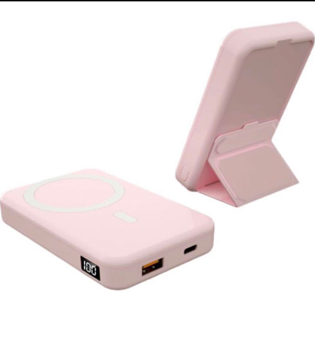 MagSafeモバイルバッテリー iphone 10000mAh 大容量 22.5W急速充電 ワイヤレス マグネット式　ピンク_画像1