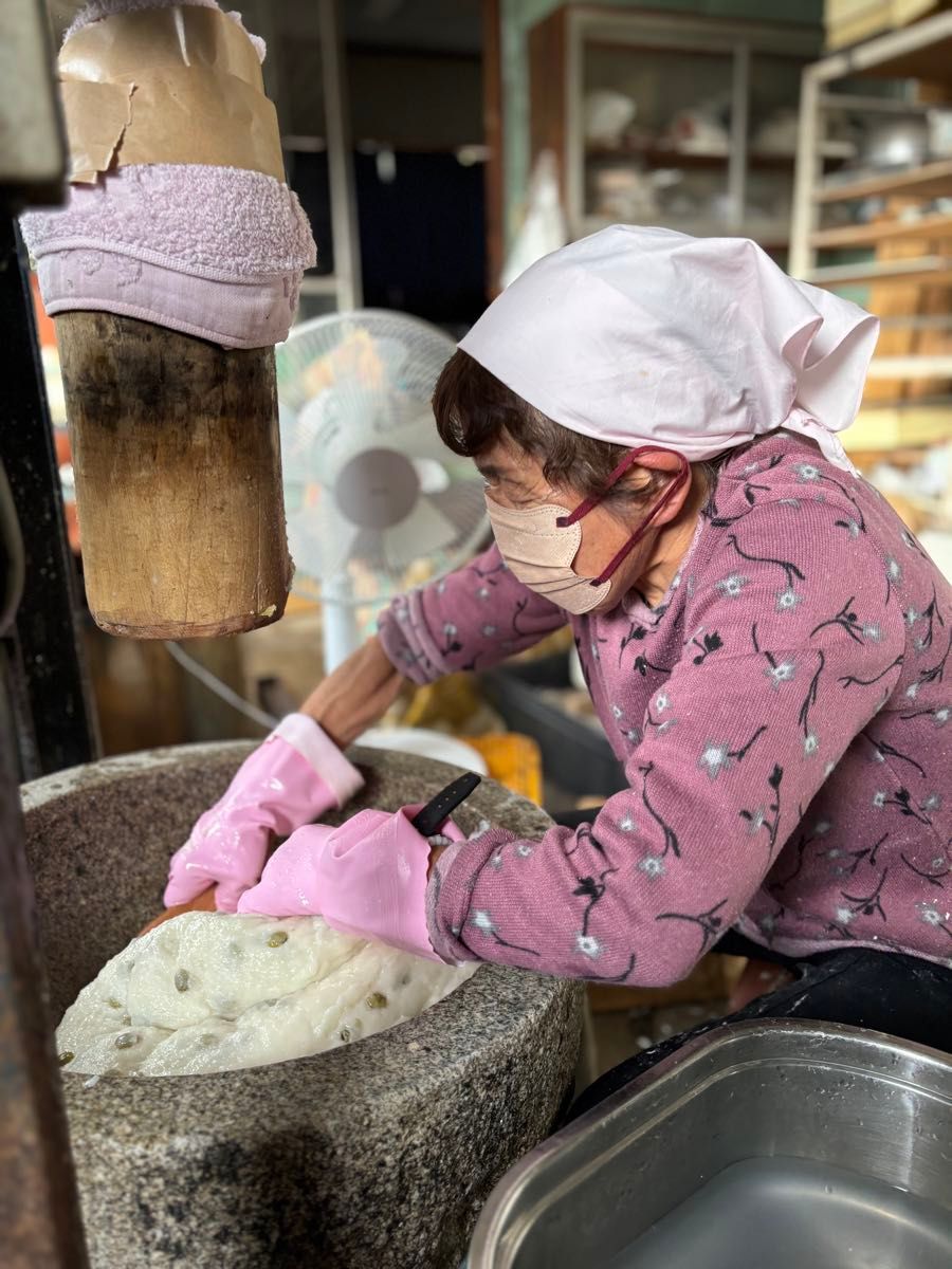 たぬきさんちの杵つき餅450ｇ、豆餅450ｇ