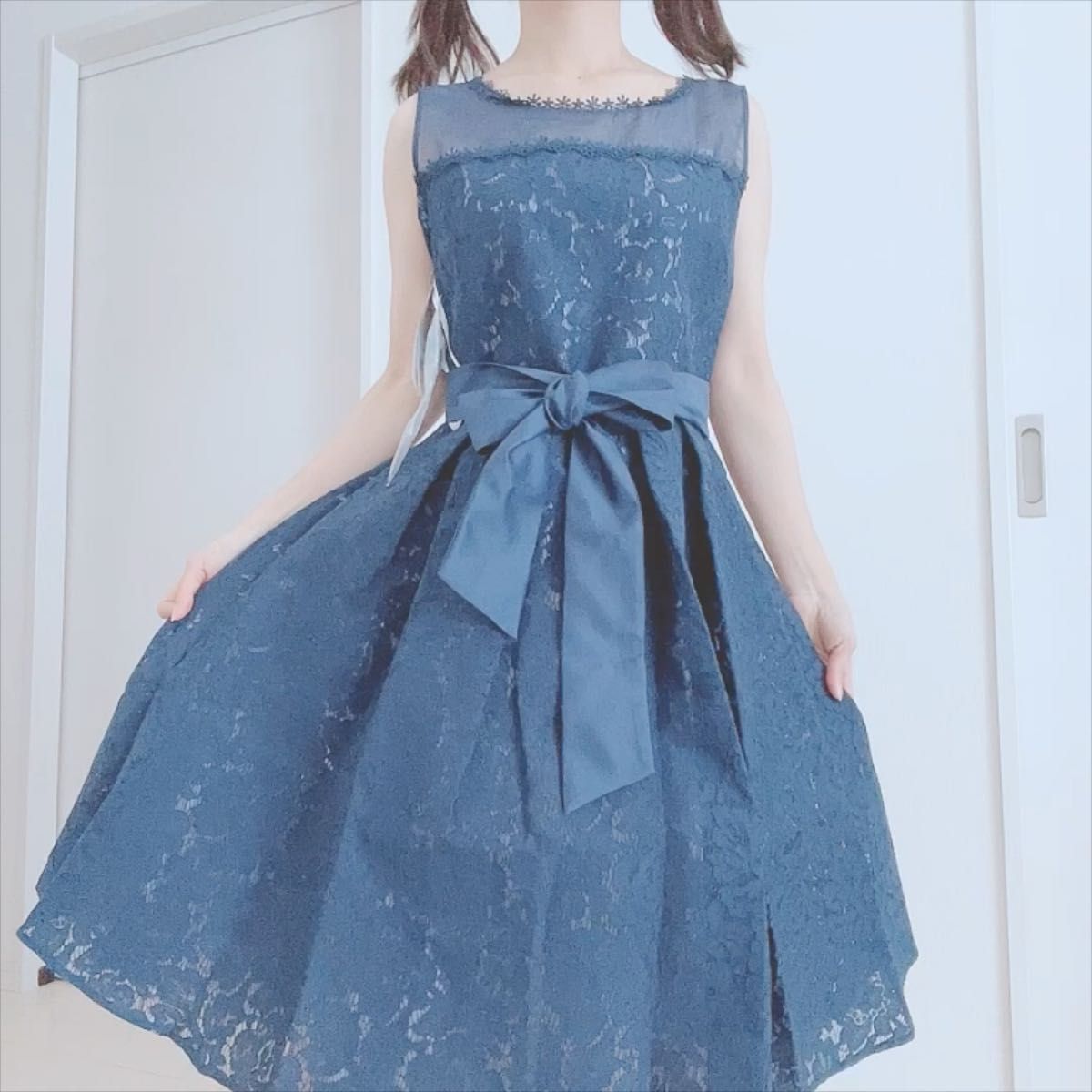 【新品】axes femme レースボンディングドレス M 定価10,890円　アクシーズファム
