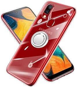 Samsung Galaxy A30 ケース クリア リング 透明 TPU リング付き 回転リング (Galaxy A30 SCV_画像1