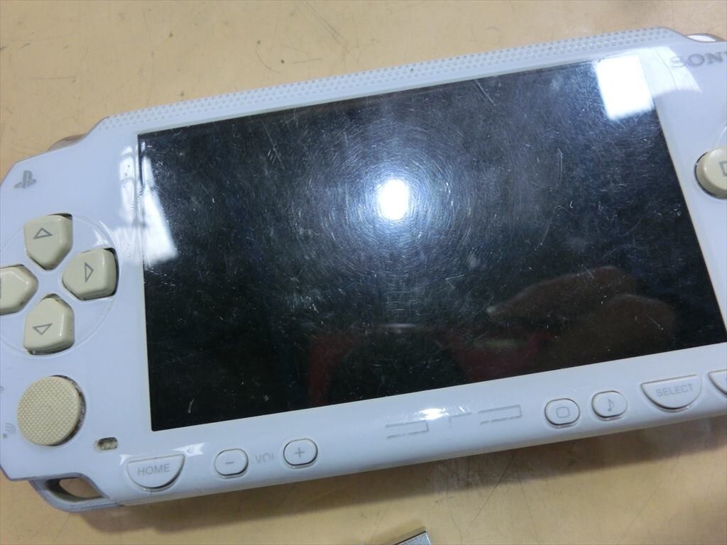 T【ト4-17】【60サイズ】▲SONY ソニー PSP-1000 ホワイト/携帯型ゲーム機/通電可 ジャンク扱い/※傷汚れあり_画像2