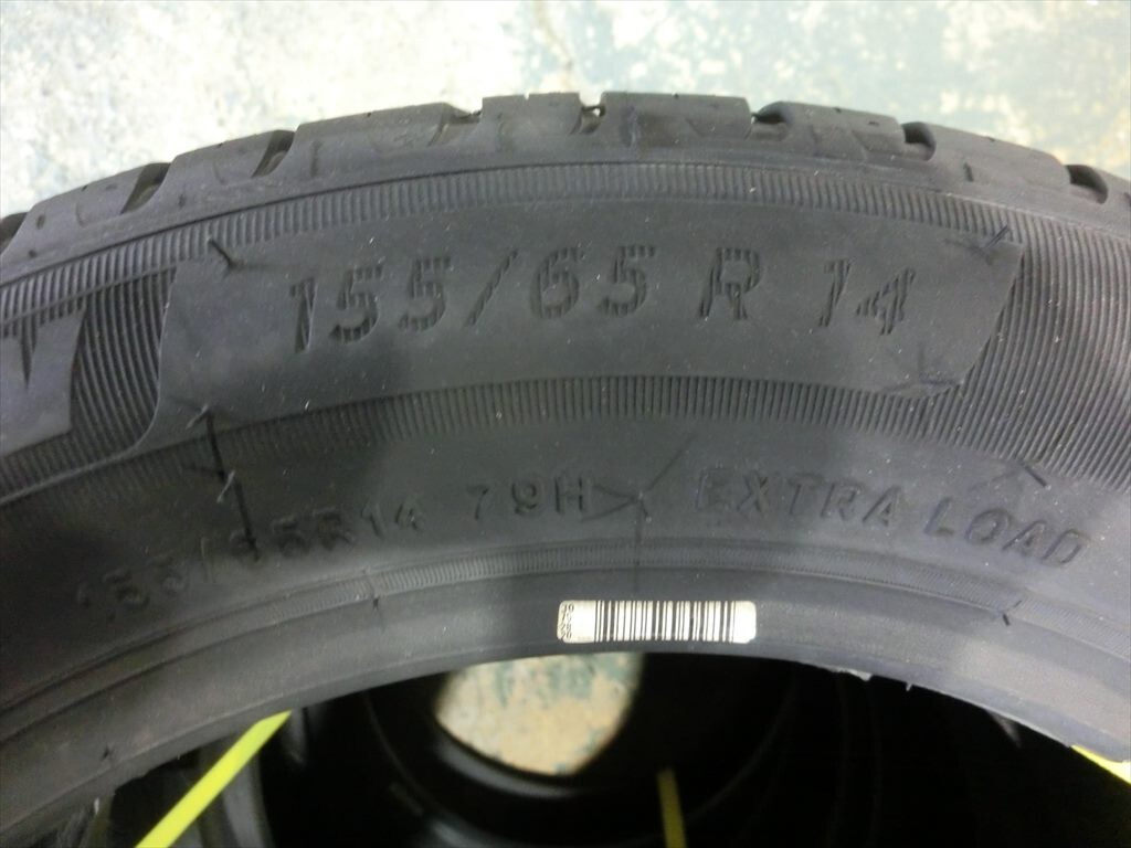 T【Q3-04】【220サイズ】★未使用/タイヤ 4本セット ミシュラン 155/65R14 79H XL 夏タイヤ 正規輸入品/タイヤのみ_画像5