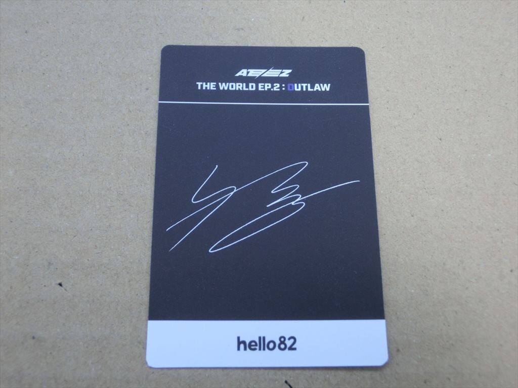 T[3.-93][ free shipping ]ATEEZ hello82 exclusive [THE WORLD EP.2 OUTLAW]/ tent gram trading card mingi