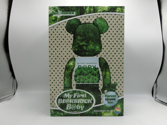 T【ヘ4-61】【80サイズ】▲未開封/my first be@rbrick b@by forest green ver. 100％&400％ フォレスト グリーン メディコムトイ_画像1