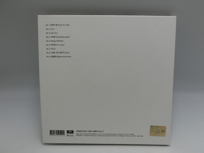T【ホ4-42】【送料無料】SHINee ジョンヒョン 「The Collection：Story Op.1」/輸入盤 CD/K-POP/※ケースに傷・汚れ有の画像2