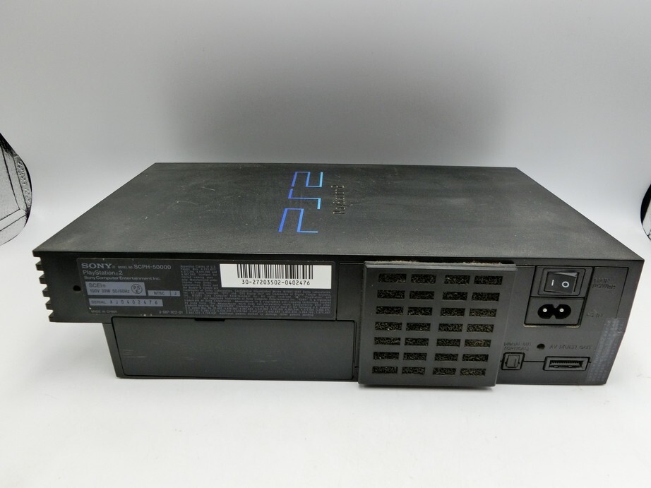 T【フ4-96】【100サイズ】SONY PS2 SCPH-50000 本体+ゲームソフトセット/ぷよぷよ/みんゴル/通電可 ジャンク扱い/※傷 汚れ 使用感有_画像5